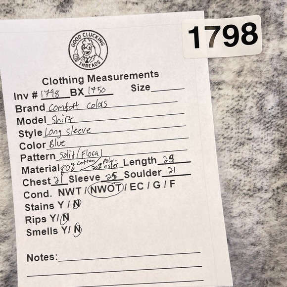 Comfort Colors Sweatshirt Small Slate Blue Wildflower Garden Graphic Pullover - Picture 3 of 3